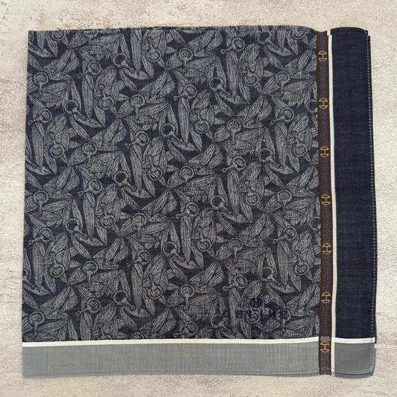 Celine Other - Celine Black and Gray Patterned Pocket Square vintage cotton